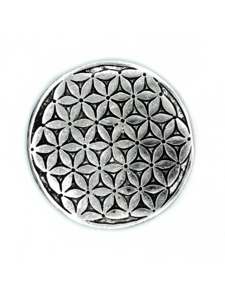 Porte?encens Fleur de Vie – Aluminium poli
