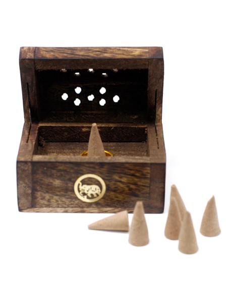 Boîte à cônes d’encens mini – Bois de manguier