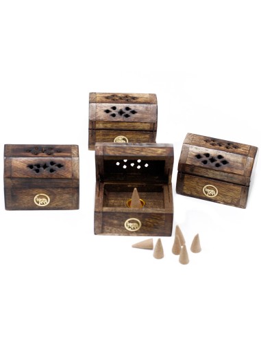 Boîte à cônes d’encens mini – Bois de manguier