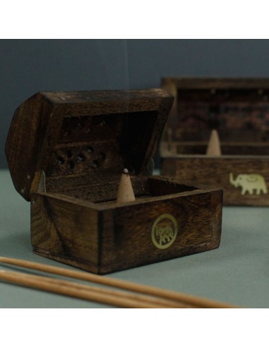 Boîte à cônes d’encens mini – Bois de manguier