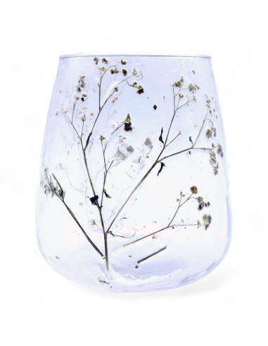 Photophore en verre floral naturel – Marguerite