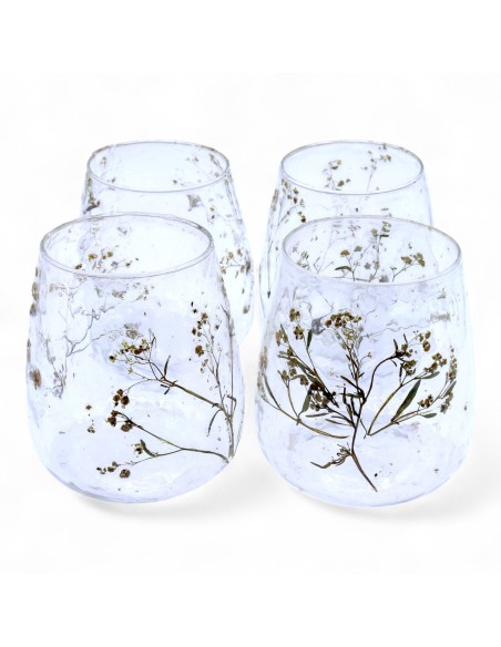 Photophore en verre floral naturel – Marguerite