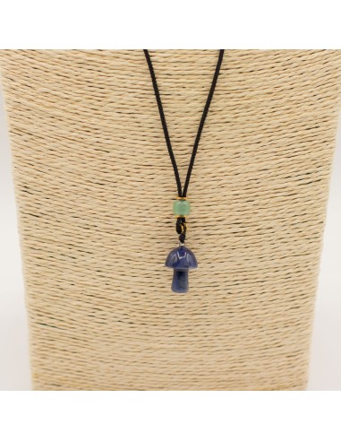 Collier pierre de sodalite – Champignon sacré