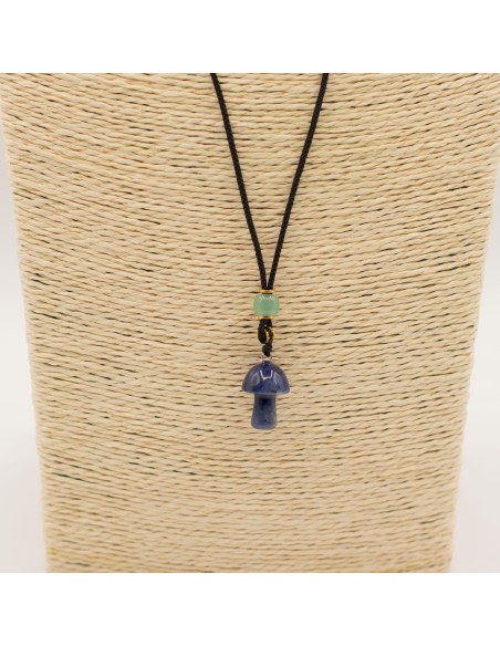 Collier pierre de sodalite – Champignon sacré