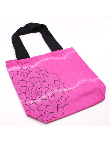 Sac cabas tie?dye mandala – Magenta & noir