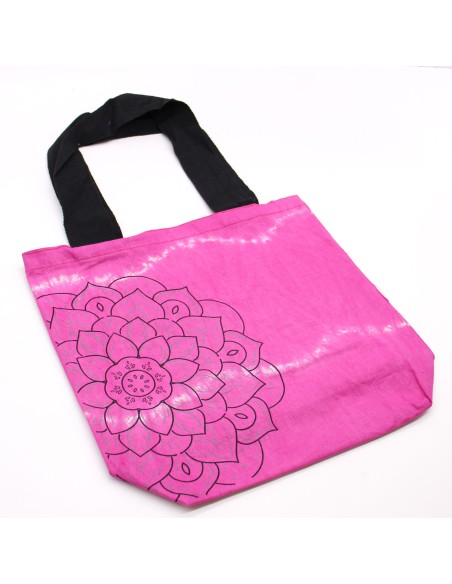 Sac cabas tie?dye mandala – Magenta & noir