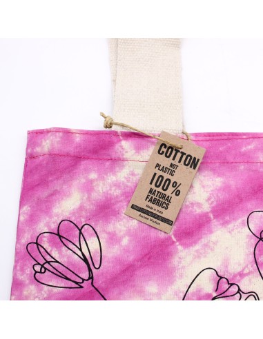 Sac cabas tie?dye mandala – Magenta & noir