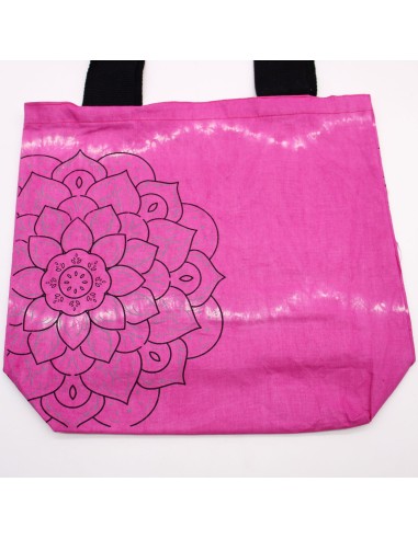Sac cabas tie?dye mandala – Magenta & noir