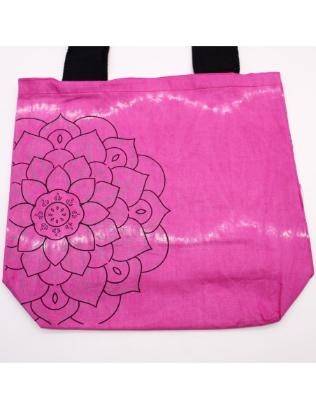 Sac cabas tie?dye mandala – Magenta & noir