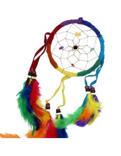 Attrape-rêves bali anneau moyen – Arc-en-ciel zen