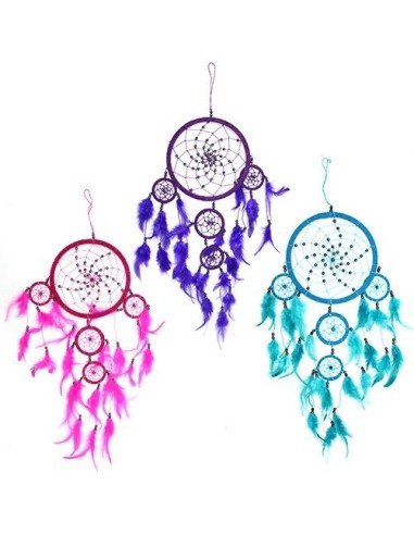 Attrape-rêves bali grand anneau – Teintes vibrantes