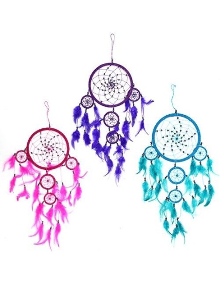 Attrape-rêves bali grand anneau – Teintes vibrantes