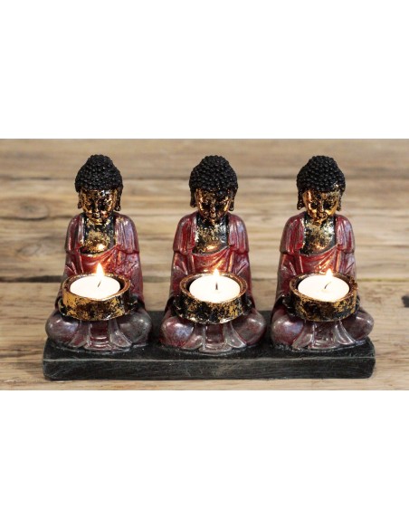 Buddha ancien - Porte-bougie trois dévots