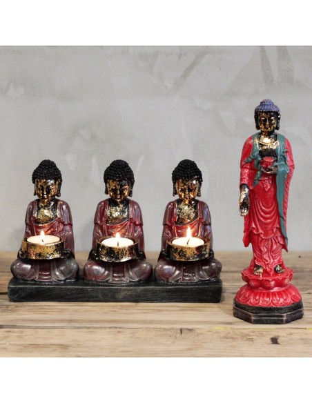 Buddha ancien - Porte-bougie trois dévots