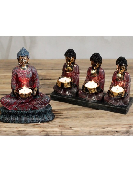 Buddha ancien - Porte-bougie trois dévots