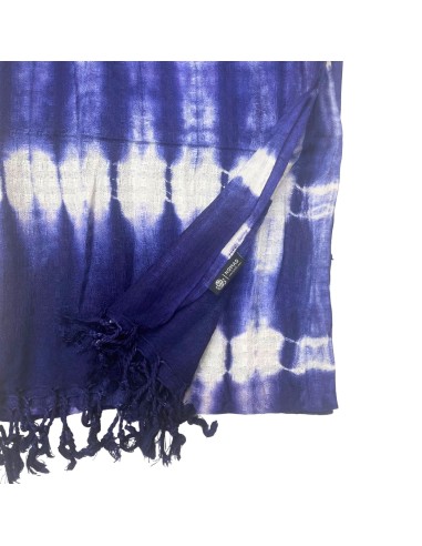 Étole Boho Java Art – Rayures indigo