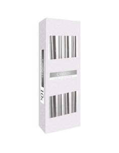 Bougies coniques – Argent métallique