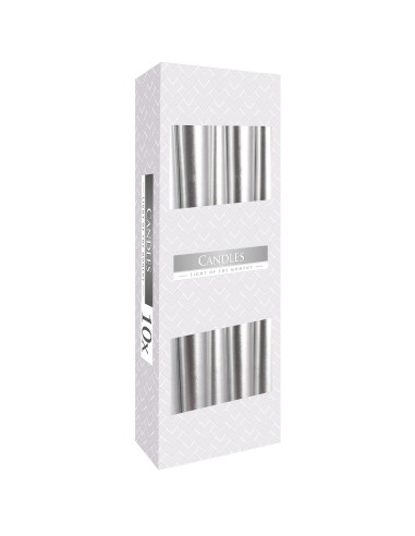 Bougies coniques – Argent métallique