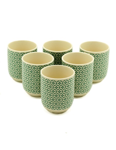 Tasses à thé – Mosaïque verte