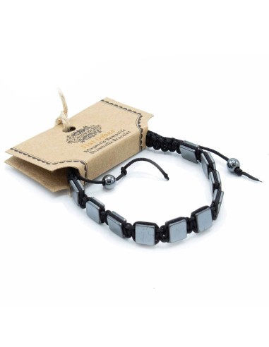 Bracelet magnétique shamballa en hématite – Cubes
