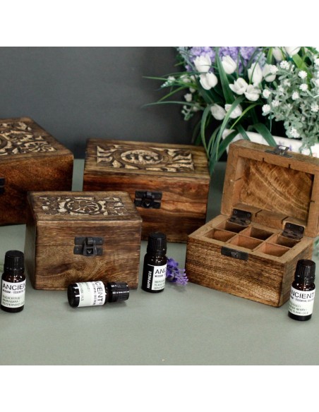 Boîte d’aromathérapie en bois – Floral