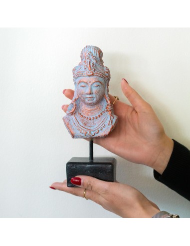 Princesa Java de la Suerte sur socle - Bleu cuivre 25×11×11 cm