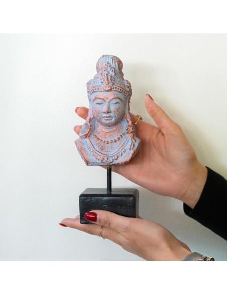 Princesa Java de la Suerte sur socle - Bleu cuivre 25×11×11 cm