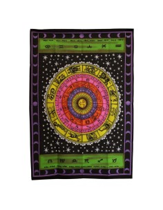 Tapisserie murale coton 70×110 cm - Zodiaque coloré