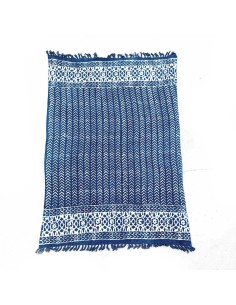 Plaid indigo fait main 170×120 cm - Flèches Seedha