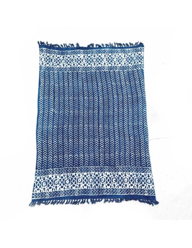 Plaid indigo fait main 170×120 cm - Flèches Seedha
