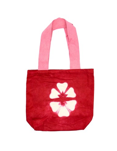 Sac cabas tie?dye fleur – Grenat & rose