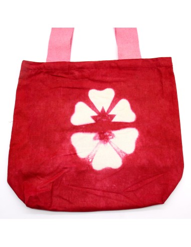 Sac cabas tie?dye fleur – Grenat & rose