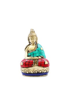 Statue Buda en laiton - Mains levées 7,5 cm