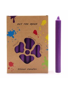 Lot de bougies de table – Violet rustique (21 pièces)