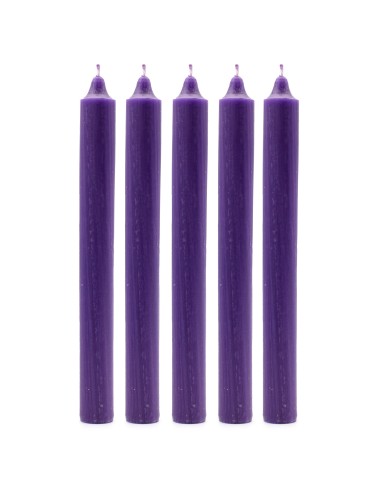 Lot de bougies de table – Violet rustique (21 pièces)