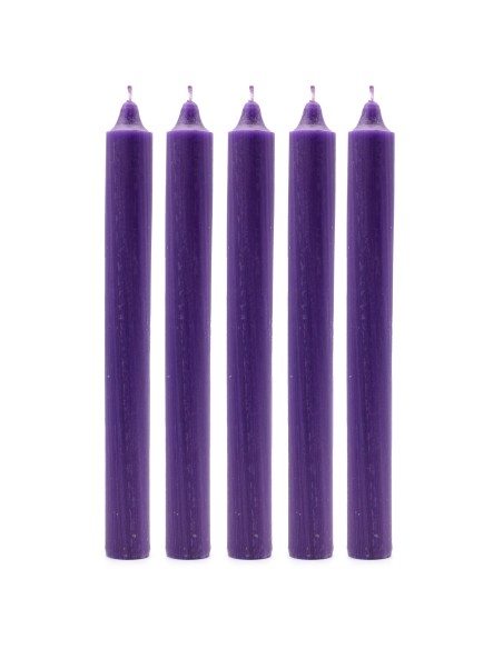 Lot de bougies de table – Violet rustique (21 pièces)