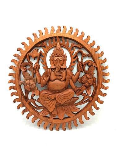 Panneau bois - Ganesh 40 cm