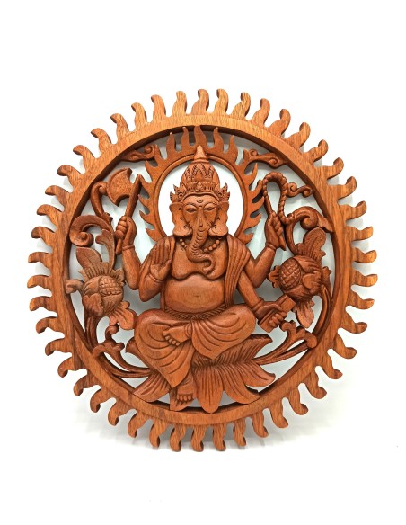 Panneau bois - Ganesh 40 cm