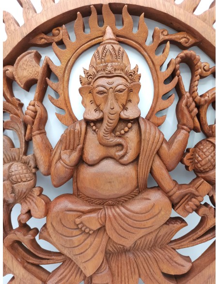 Panneau bois - Ganesh 40 cm