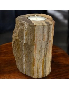 Photophore en bois pétrifié – Colonne
