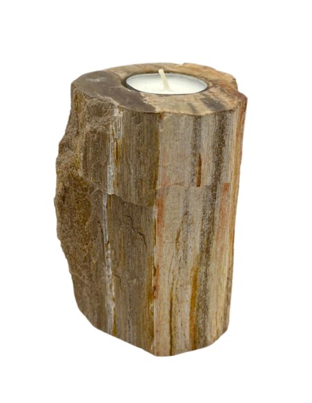 Photophore en bois pétrifié – Colonne