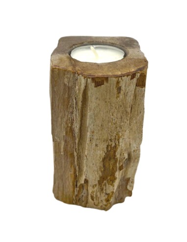 Photophore en bois pétrifié – Colonne