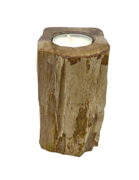 Photophore en bois pétrifié – Colonne