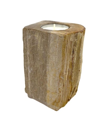 Photophore en bois pétrifié – Colonne