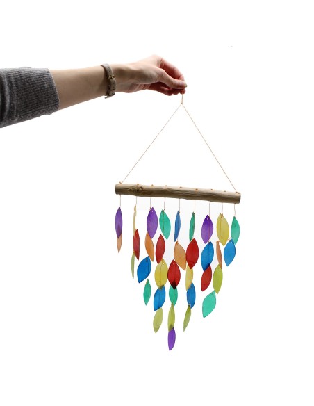 Carillon en bois - Feuilles Arc-en-ciel 35×25 cm