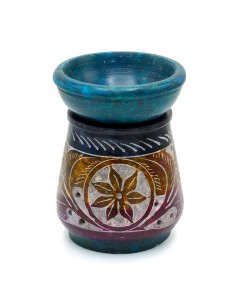 Brûle-parfum en stéatite – Motif floral
