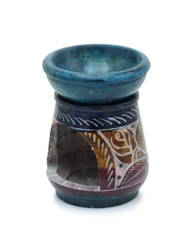 Brûle-parfum en stéatite – Motif floral