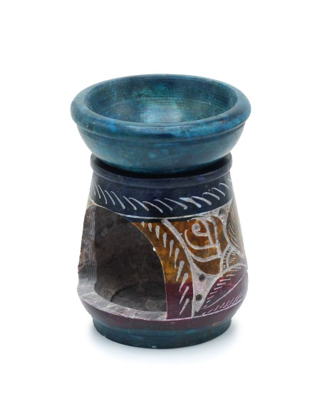 Brûle-parfum en stéatite – Motif floral