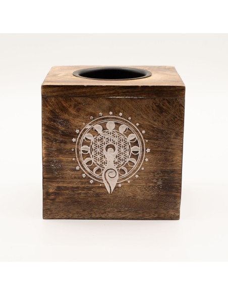 Grand Brûle-parfum en bois – Déesse lunaire