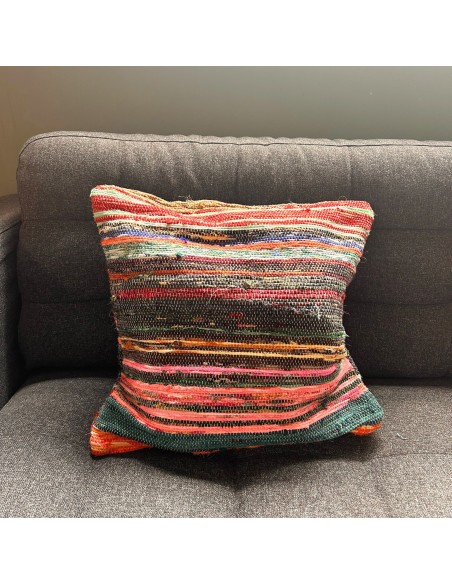 Housse de coussin en tapis recyclé - 40×40 cm - Multicolore
